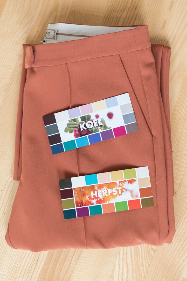 Staand Cognac Broek Kleurkaarten Midden